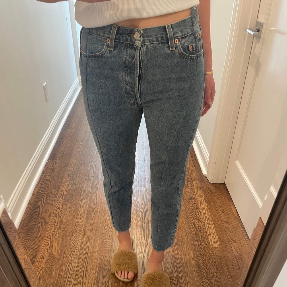 EB DEMIN HIGH WAISTED JEANS - medium wash